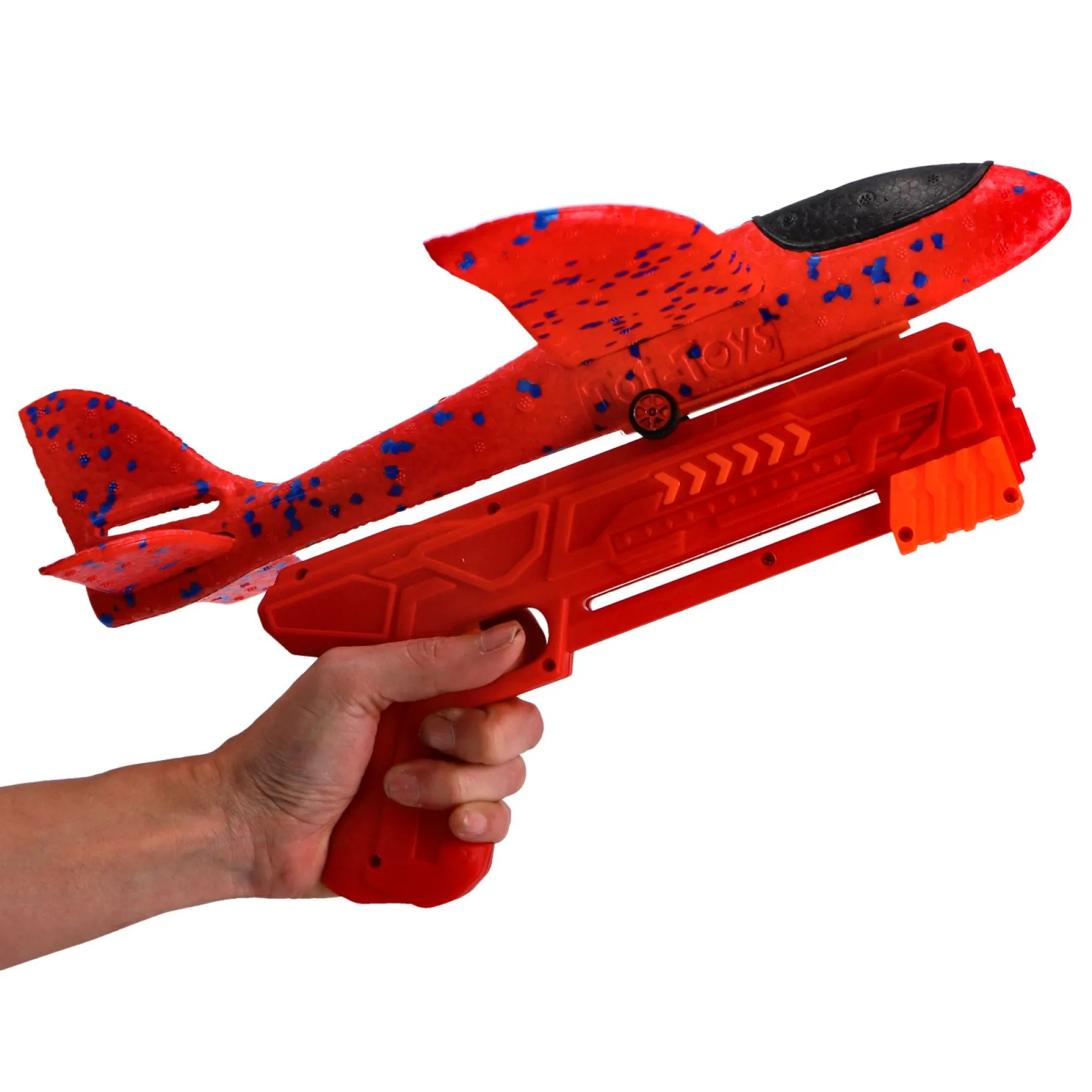 Voertuigen|Jongens> Foam vliegtuig met afschietpistool 4 assorti