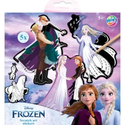 Paraplu's En Tassen|Krasfolie>Disney Frozen scratch stickers met pen 5 delig