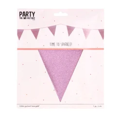 Feestartikelen> Glitterslinger Rose Goud 6 Meter