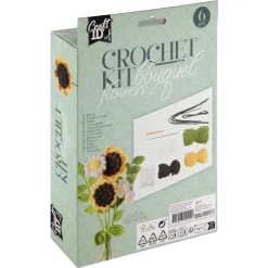 Knutselsets> Haakset Bloemen Boeket Geel 16x5,5x21Cm