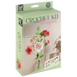 Knutselsets> Haakset Bloemen Boeket Roze 21x16x5cm