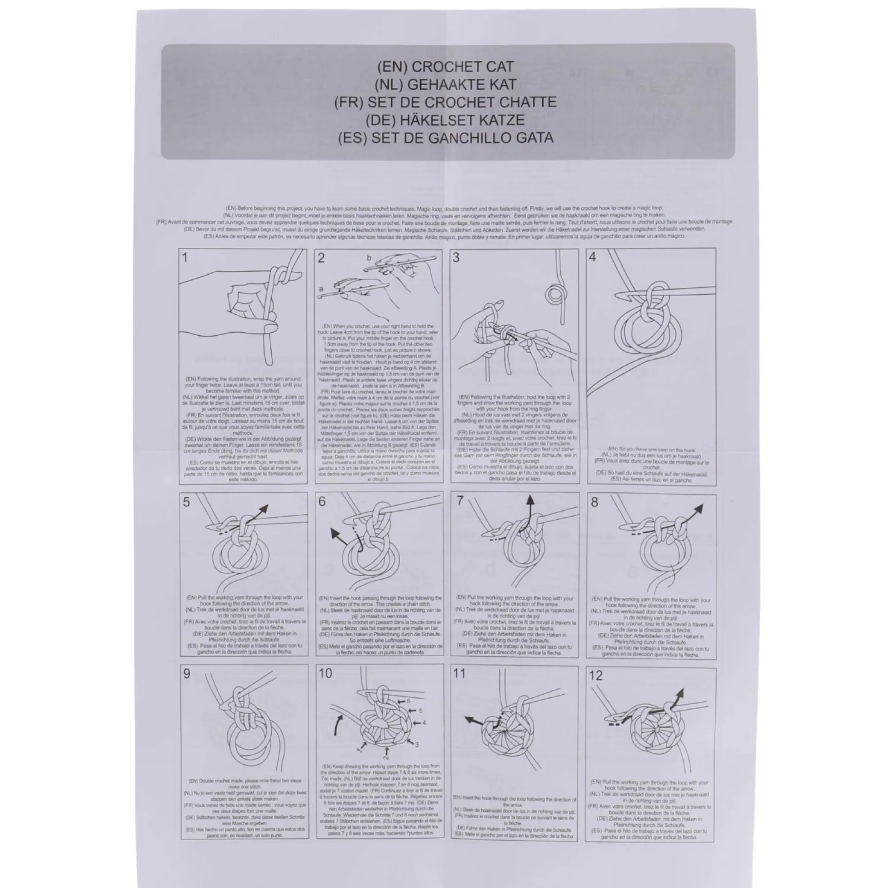 Knutselsets> Haakset poes 2 stuks 13x6,5x10,5 cm