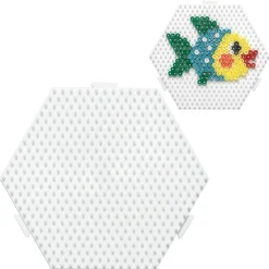 Strijkkralen>Hama Strijkkralen Grondplaat Zeshoek Koppelbaar Wit