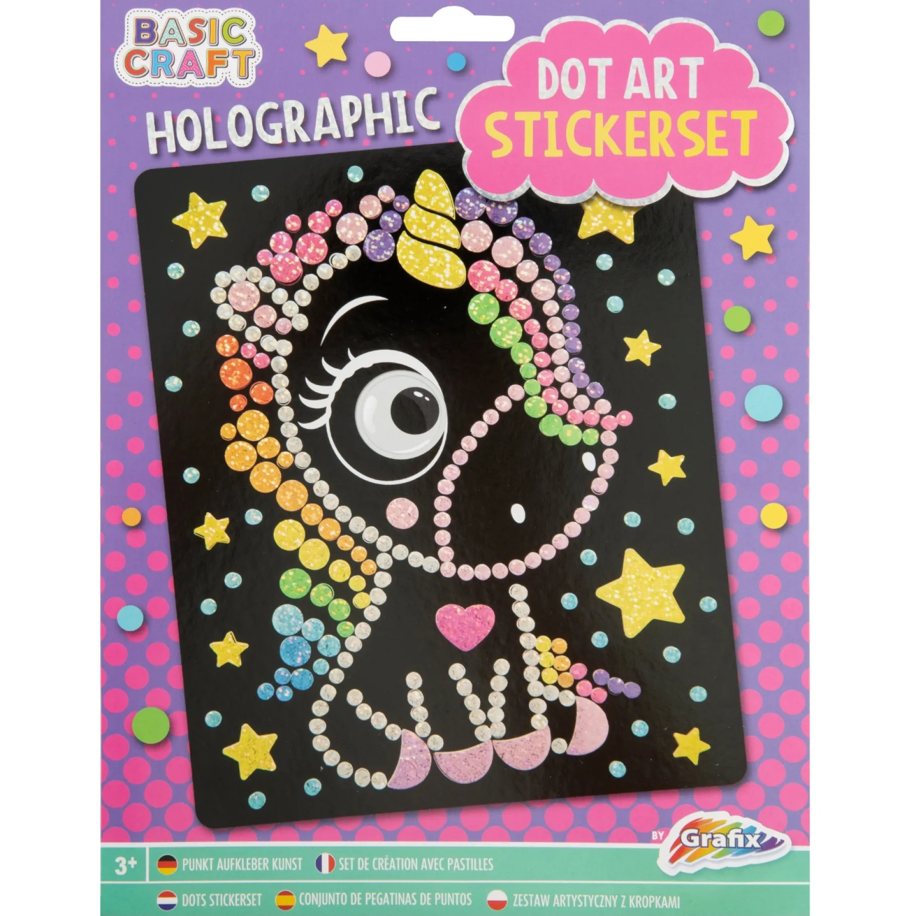 Stickers>Grafix Holographic Dot Stickerset, 3 ass. 22 x 18 cm