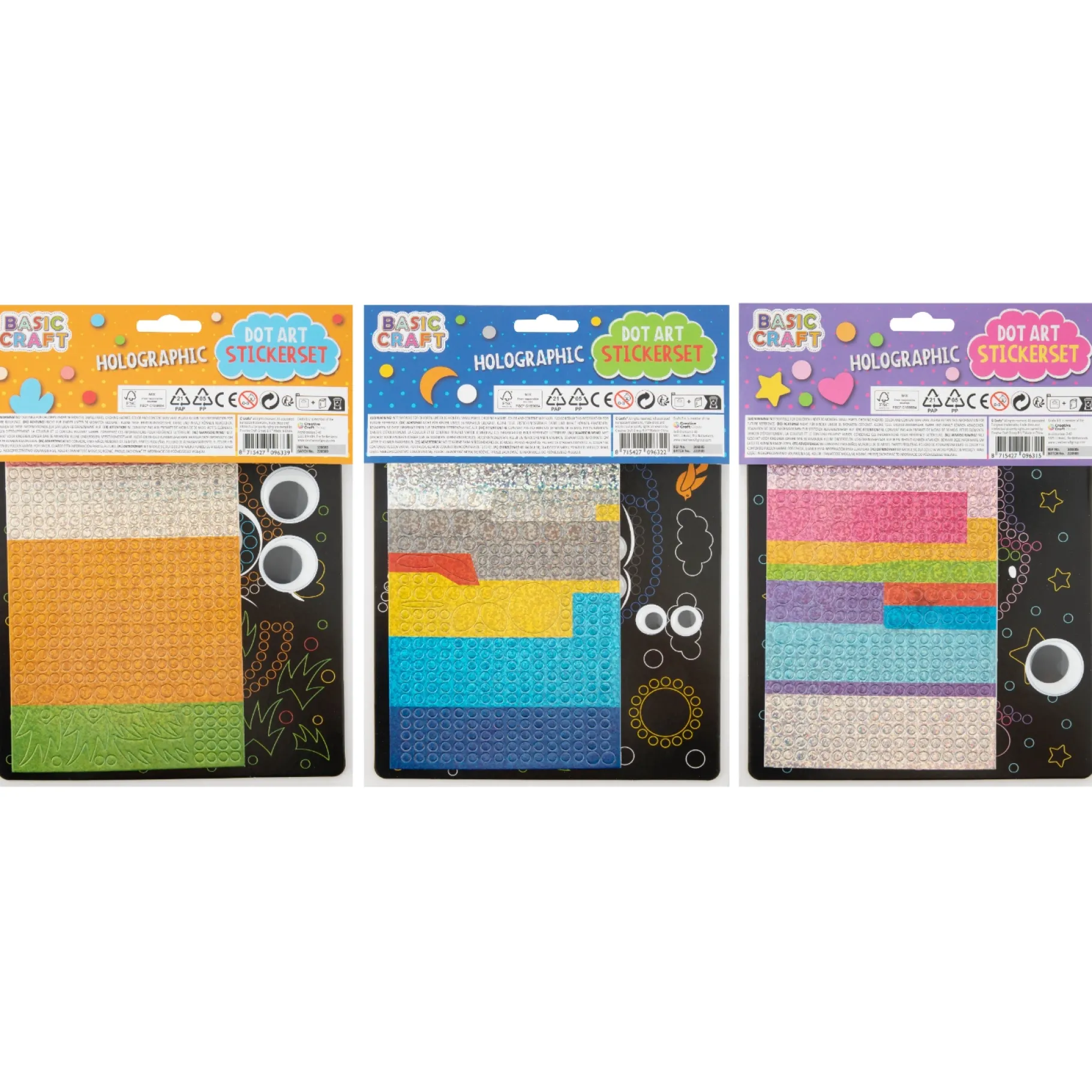 Stickers>Grafix Holographic Dot Stickerset, 3 ass. 22 x 18 cm