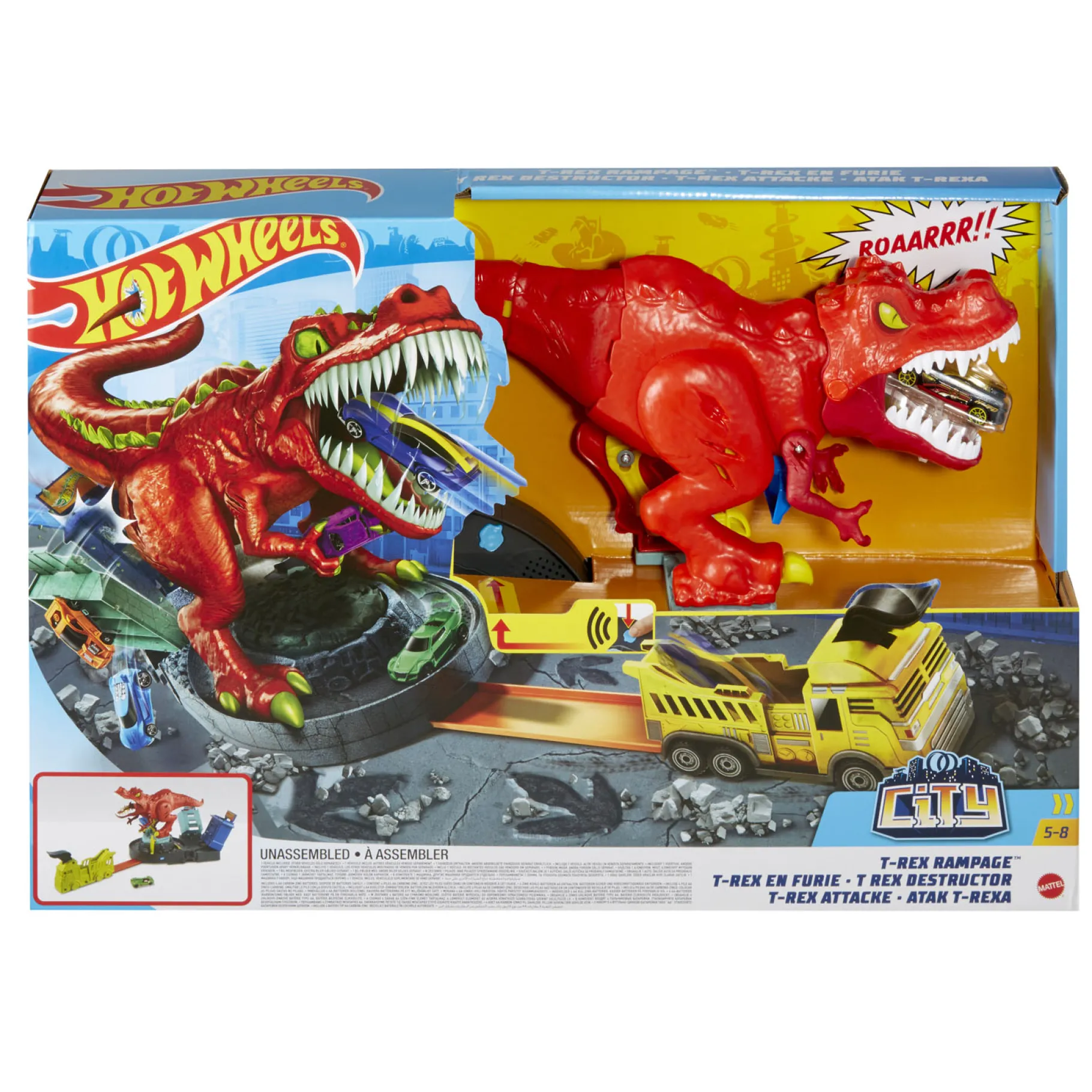 Racebanen|Jongens>Mattel Hot Wheels City T-Rex Rampage