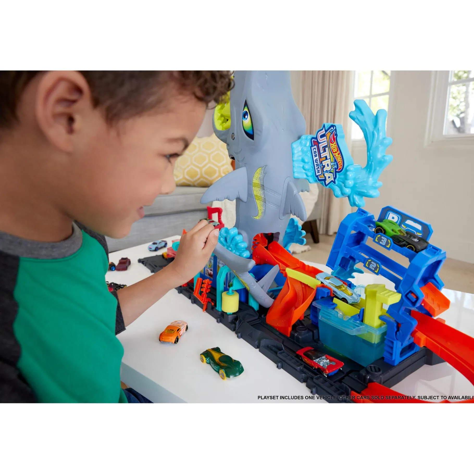 Racebanen|Jongens> Hot Wheels City Ultra Shark Car Wash