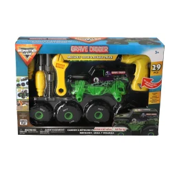 Jongens|Auto's> Hot Wheels Monster Jam Mechanix 1:18 Build 'N Re-Build Grave Digger