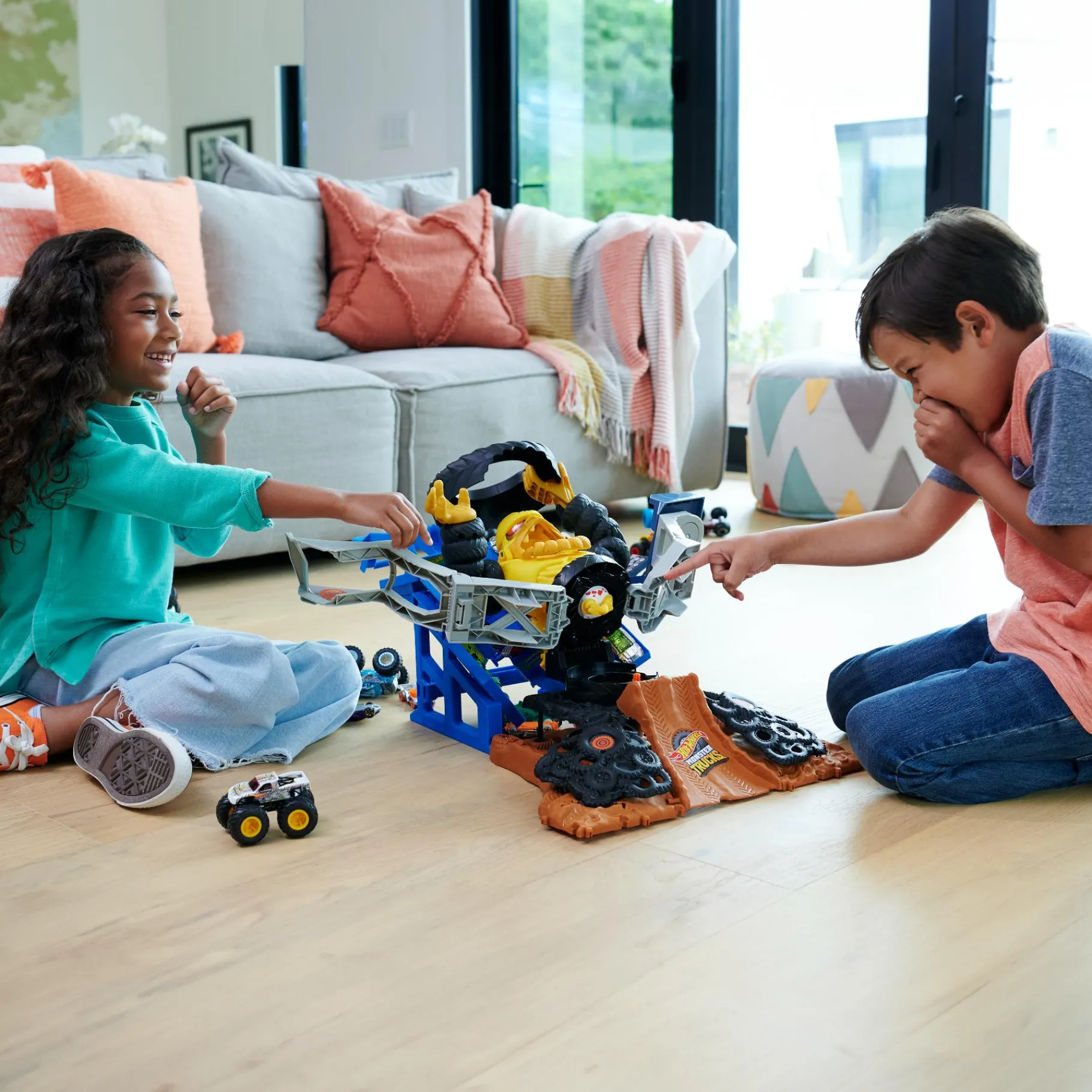 Stuntsets|Jongens> Hot Wheels monstertruck arena smasher takedown