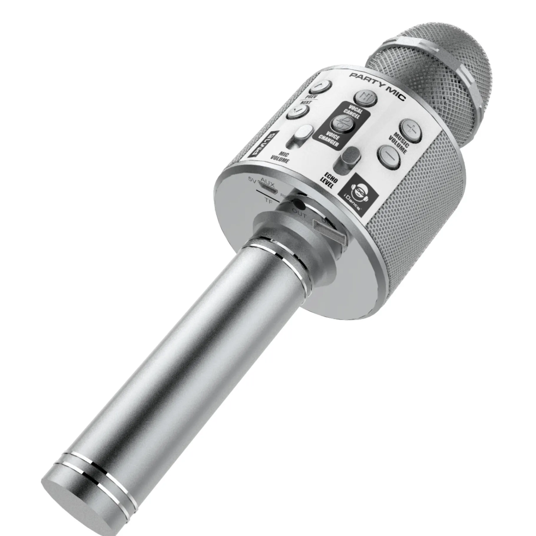 Speelgoedmicrofoons>Idance bluetooth microfoon zilver