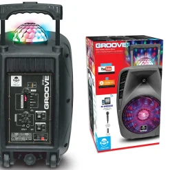 Disco></noscript> Idance boombox met licht en wielen en Micro