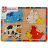 Legpuzzels> Inlegpuzzel hout dieren met jong 2 assorti