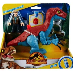 Dino's|Jongens> Jurrassic World Imaginext Dino + Figure Assorti