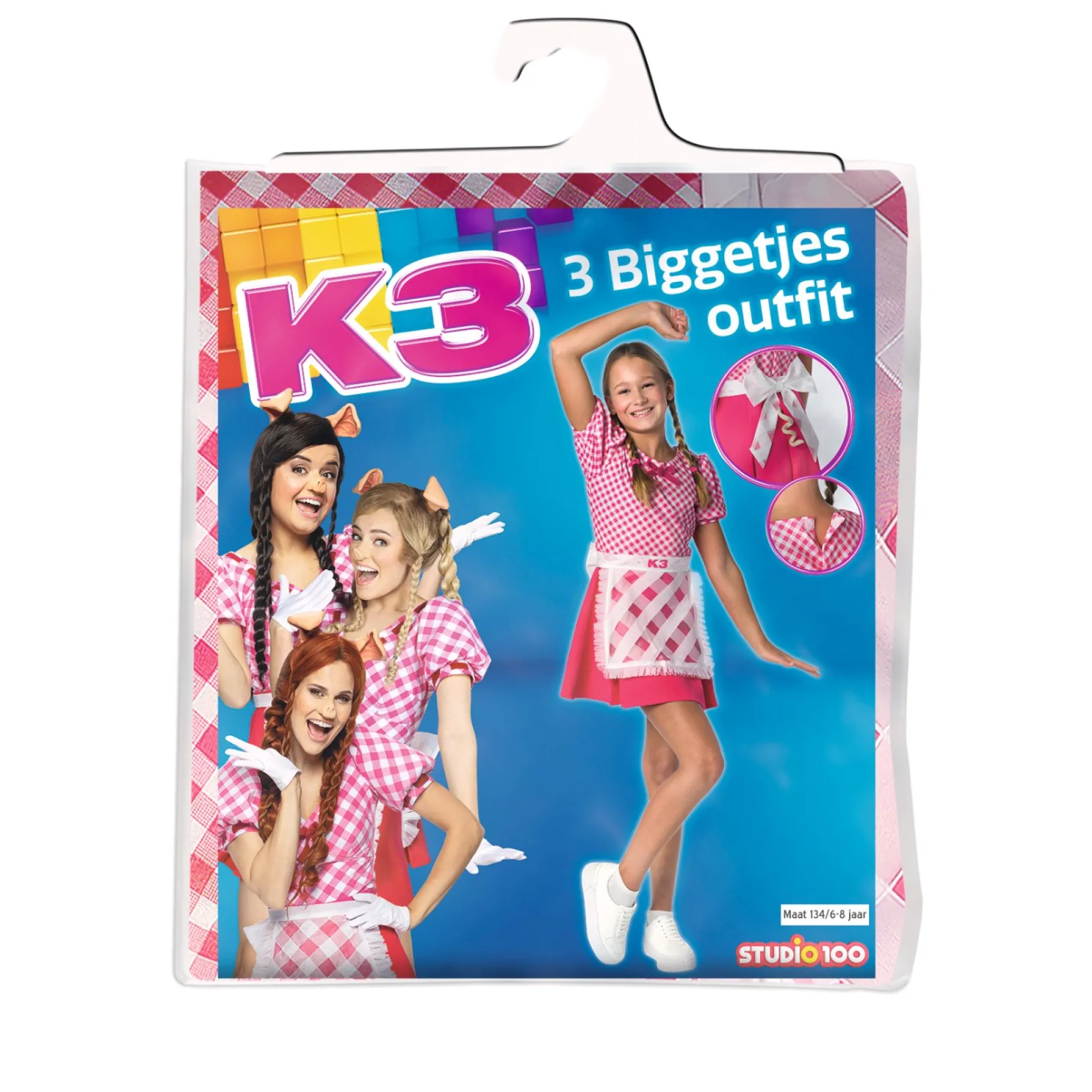 Verkleden|Jongens>Studio 100 K3 Verkleedjurk 3 Biggetjes 6-8 Jaar