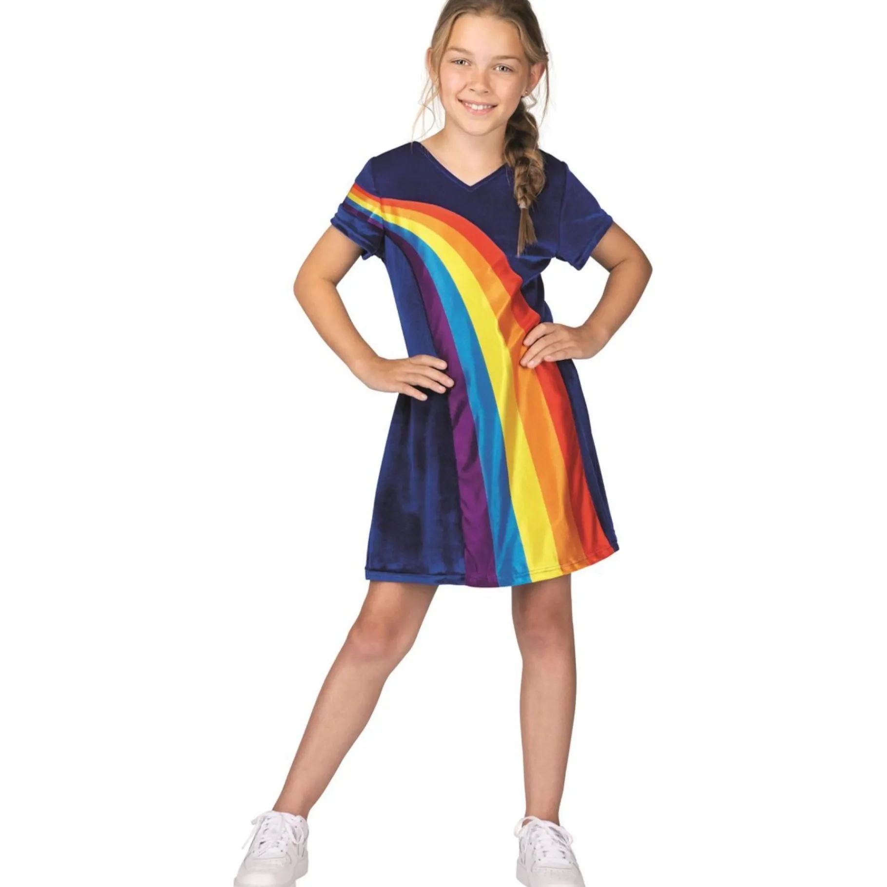 Verkleden|Meisjes>Studio 100 K3 Verkleedkleding Jurk Regenboog Blauw v