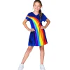 Meisjes|Verkleden>Studio 100 K3 Verkleedkleding Jurk Regenboog Blauw 6-8 Jaar