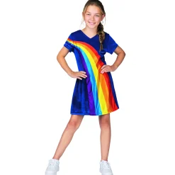 Meisjes|Verkleden>Studio 100 K3 Verkleedkleding Jurk Regenboog Blauw 3-5 Jaar