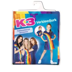 Meisjes|Verkleden>Studio 100 K3 Verkleedkleding Jurk Regenboog Blauw 3-5 Jaar