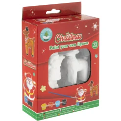 Gips> Kerst gipsset 2 figuren 7 cm 2 assorti
