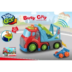 Auto's|Jongens> Kiddy Go auto transporter met licht en geluid  19,5 cm