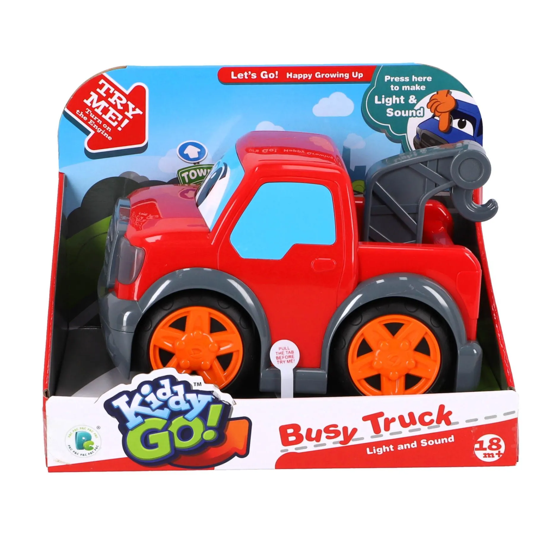 Voertuigen|Baby Voertuigen> KiddyGo auto pick up truck 19 cm met licht en geluid rood