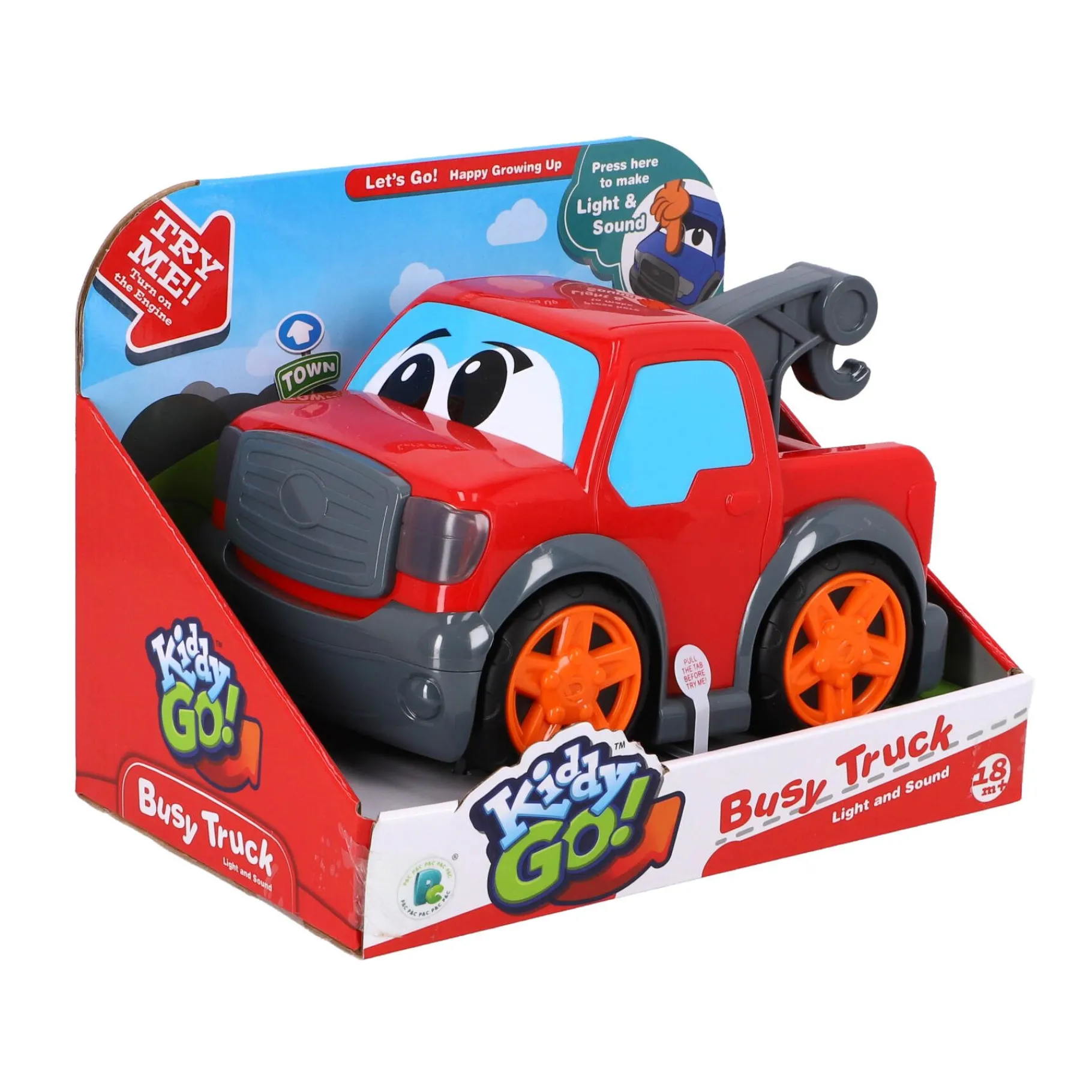 Voertuigen|Baby Voertuigen> KiddyGo auto pick up truck 19 cm met licht en geluid rood