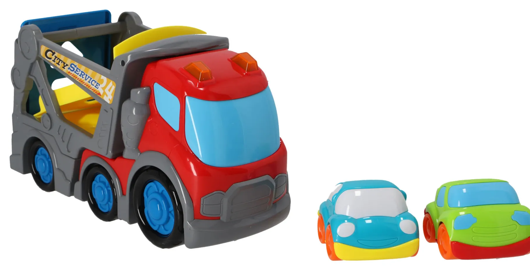 Voertuigen|Baby Voertuigen> KiddyGo auto transporter 31 cm met licht en geluid