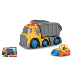 Auto's|Jongens> KiddyGo dumptruck met licht en geluid 19,5 cm