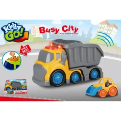 Auto's|Jongens> KiddyGo dumptruck met licht en geluid 19,5 cm