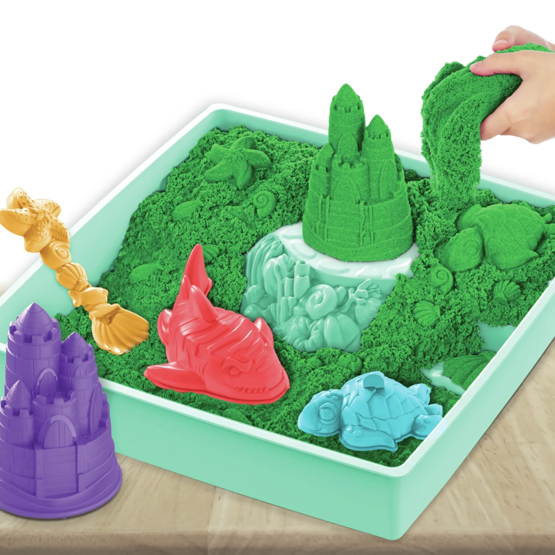 Speelzand|Speelmais>Spinmaster Kinetic Sand Sand Box Green