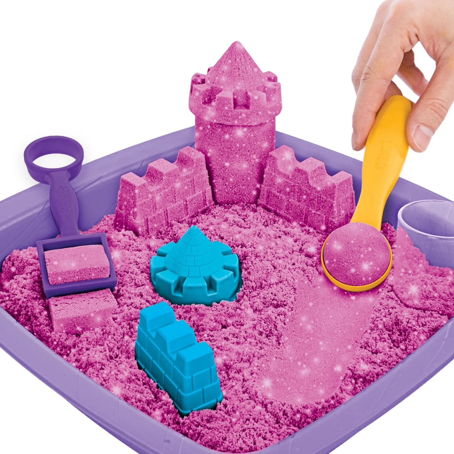 Speelzand|Speelmais>Spinmaster Kinetic Sand Sparkling Sandcastle Pink