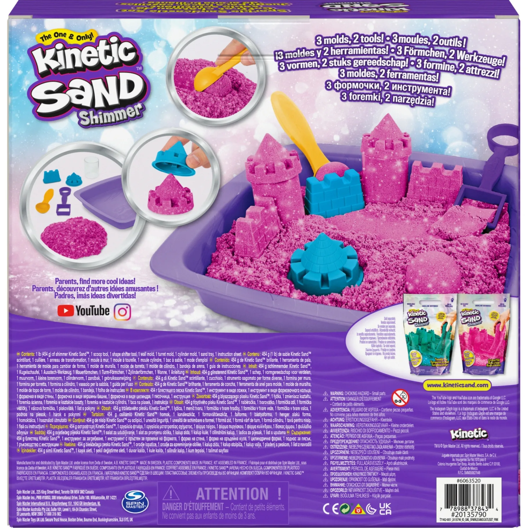 Speelzand|Speelmais>Spinmaster Kinetic Sand Sparkling Sandcastle Pink