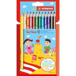 Tekenen / Kleuren>Stabilo Kleurpotloden Trio 12 Dikke Potloden