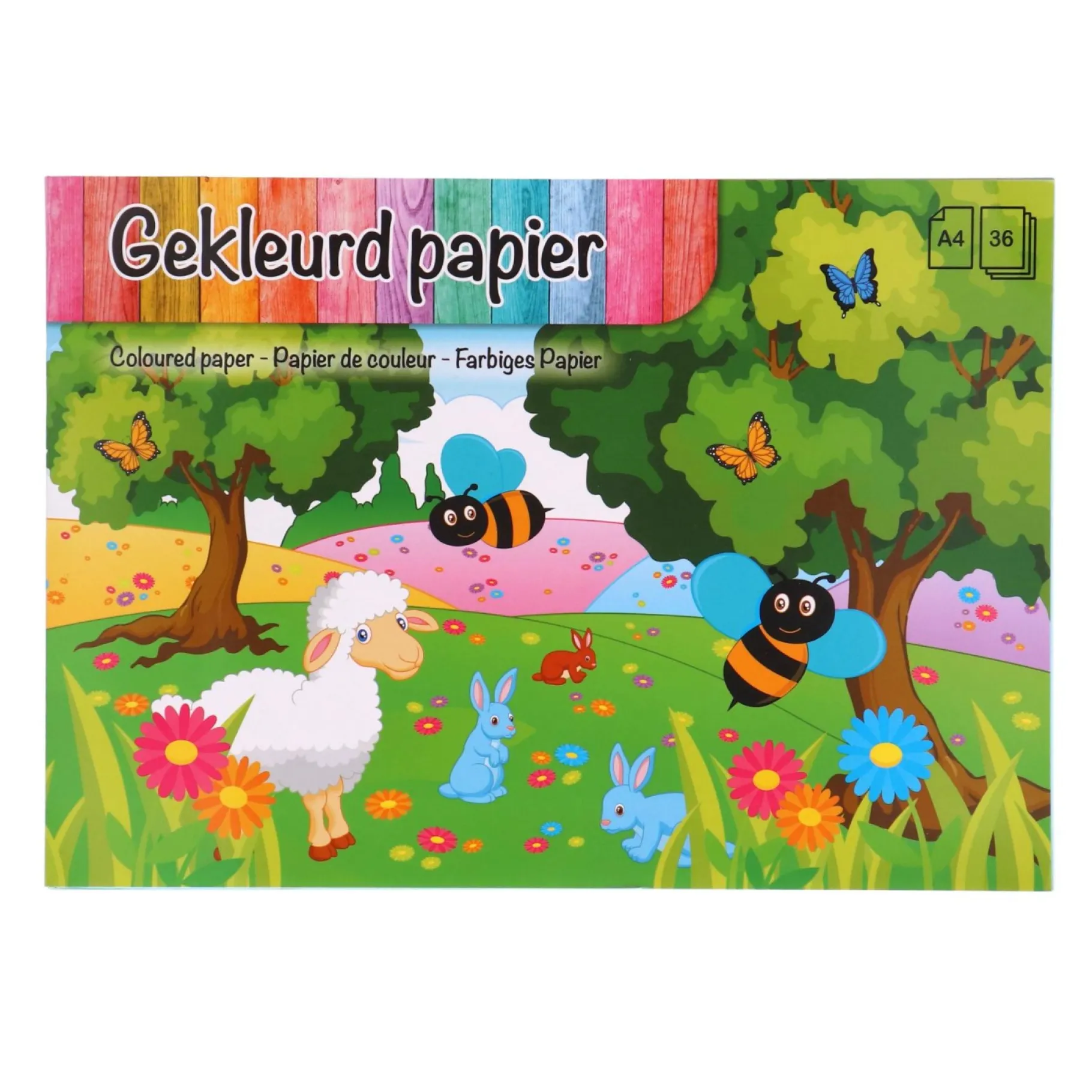 Papier> Knutselpapier A4 Gekleurd 36 Vellen