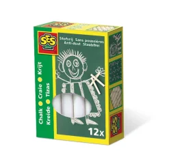 Schoolborden>Ses Krijtjes Wit 12 Stuks
