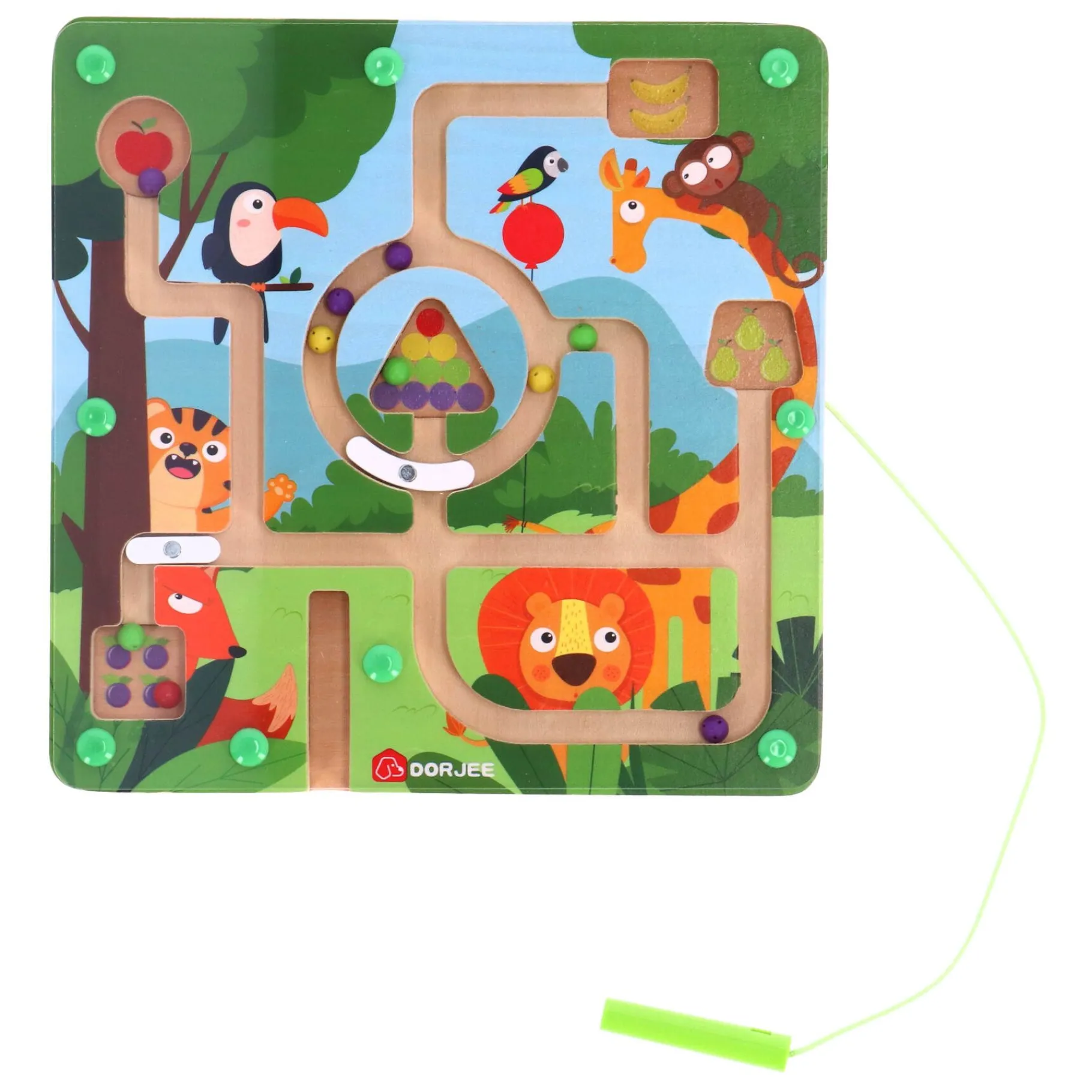 Babyspeelgoed> Labyrinth spel hout dieren 22 x 22 cm