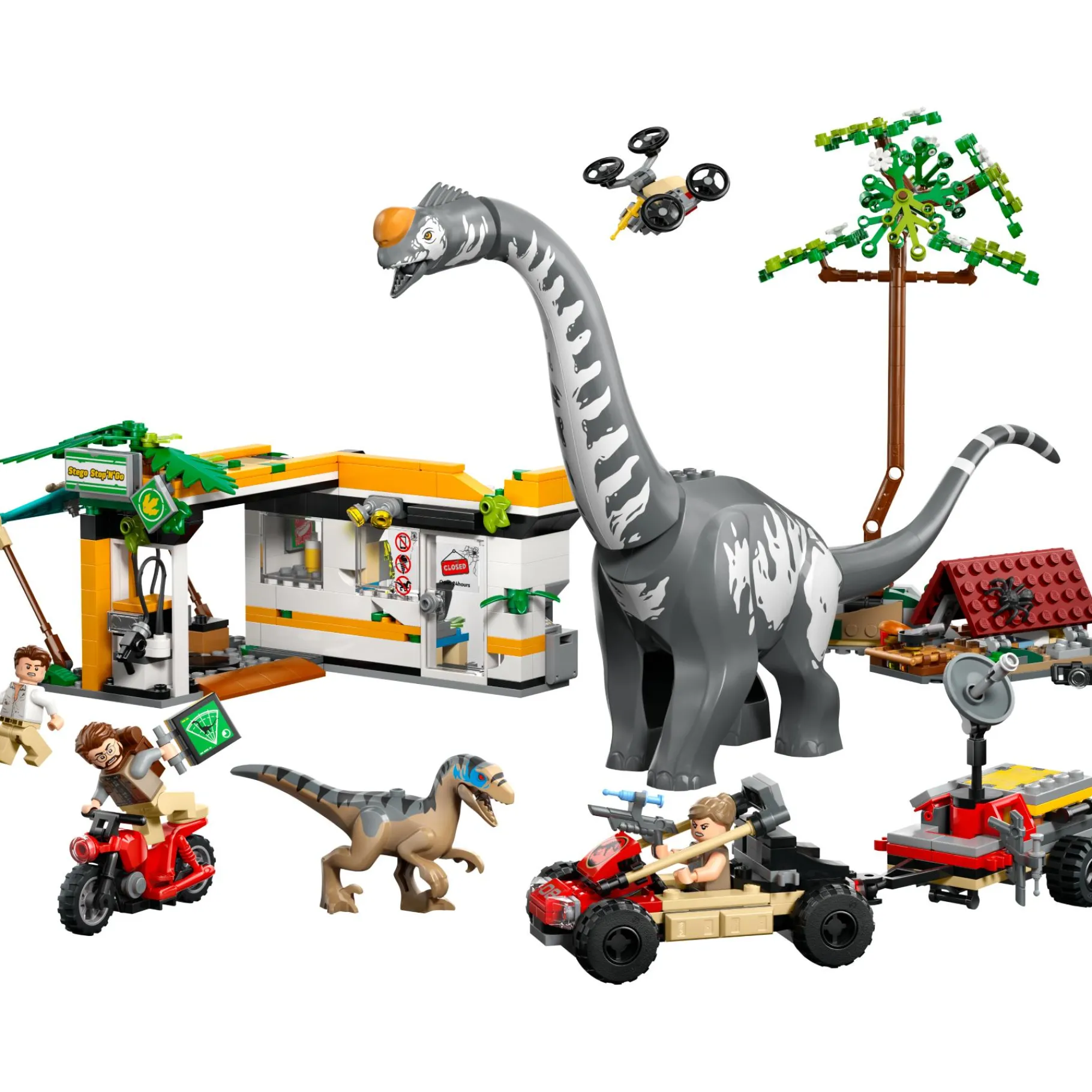 Bouwstenen|Jongens>LEGO 76973 Jurassic World Raptor en Titanosaurus opsporingsmissie