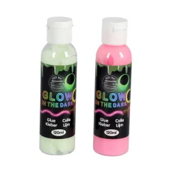 Knutselen> Lijm gekleurd glow in the dark 6 assorti