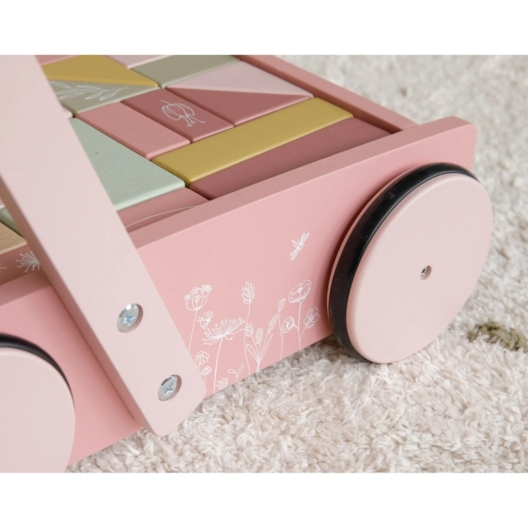 Houten Blokken>Tiamo Little Dutch Blokkenkar Roze