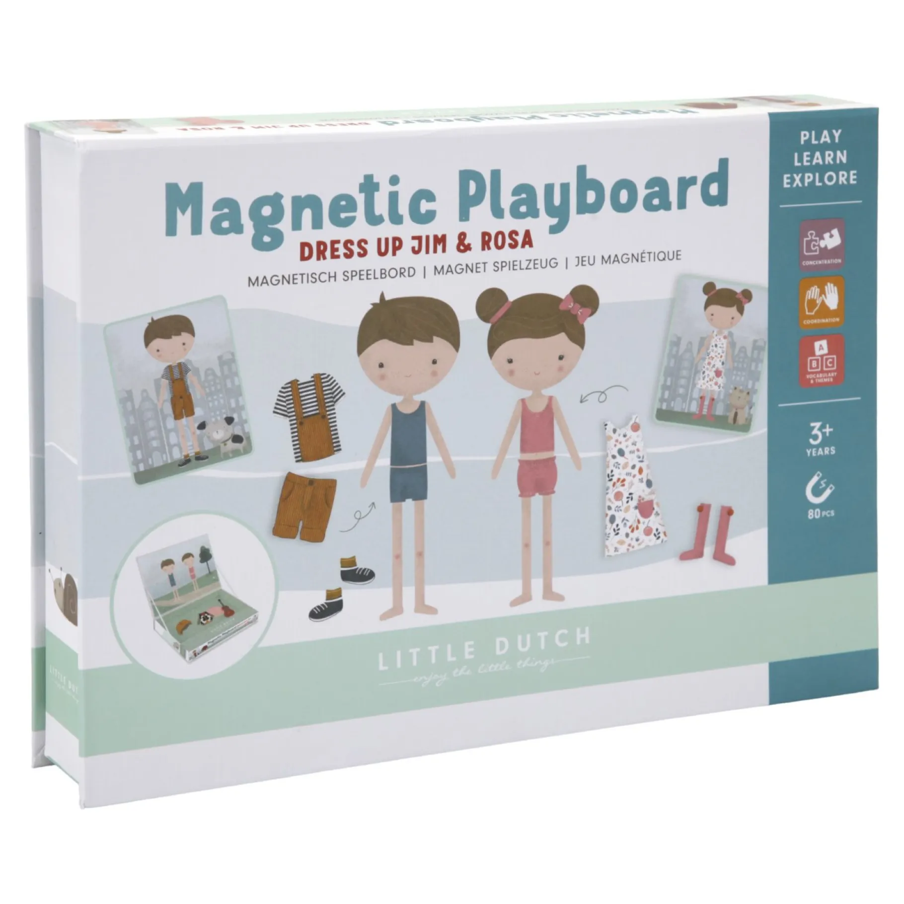 Babyspeelgoed>Tiamo Little Dutch Magnetisch Speelbord Jim & Rosa