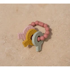 Bijtringen></noscript>Little Dutch Siliconen Bijtspeeltje Sleutelbos  Roze