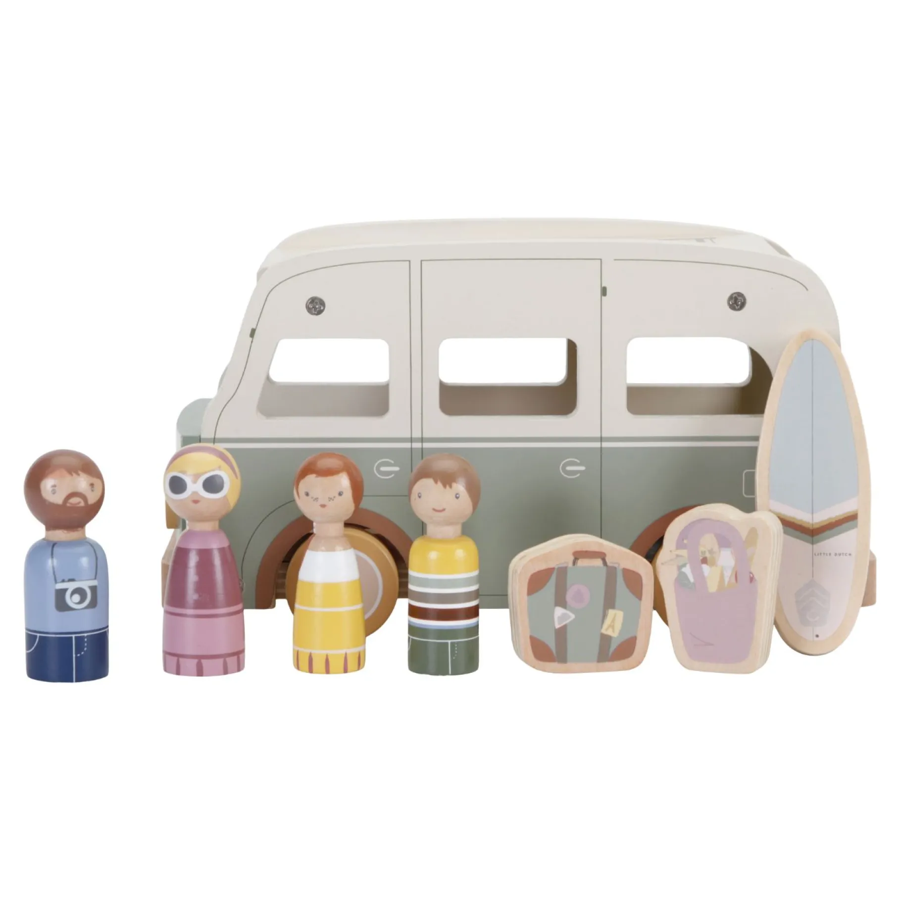 Voertuigen|Baby Voertuigen>Tiamo Little Dutch Vintage Camperbus Met Gezin