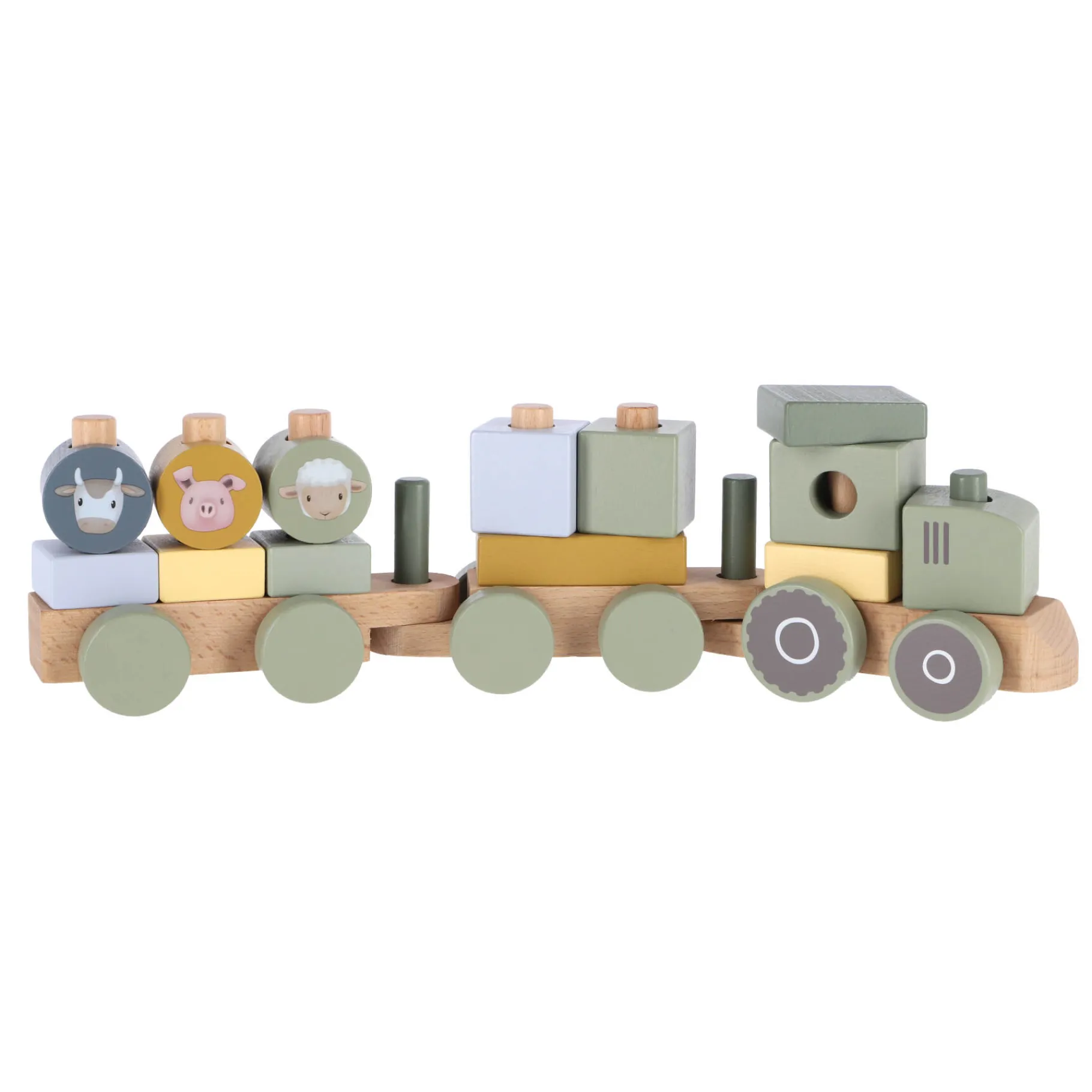 Bouwstenen>Tiamo Little Farm Blokkentrein Tractor