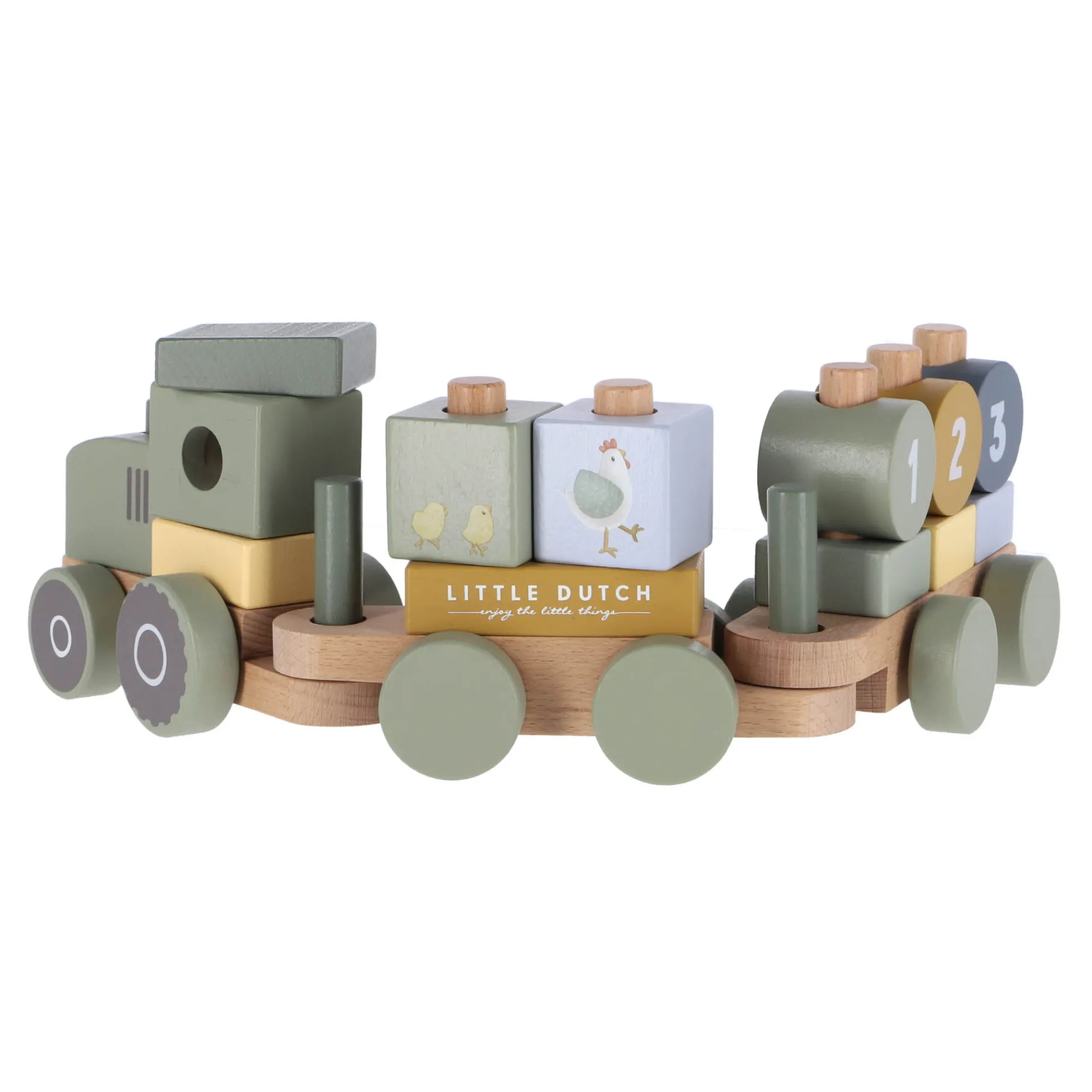 Bouwstenen>Tiamo Little Farm Blokkentrein Tractor