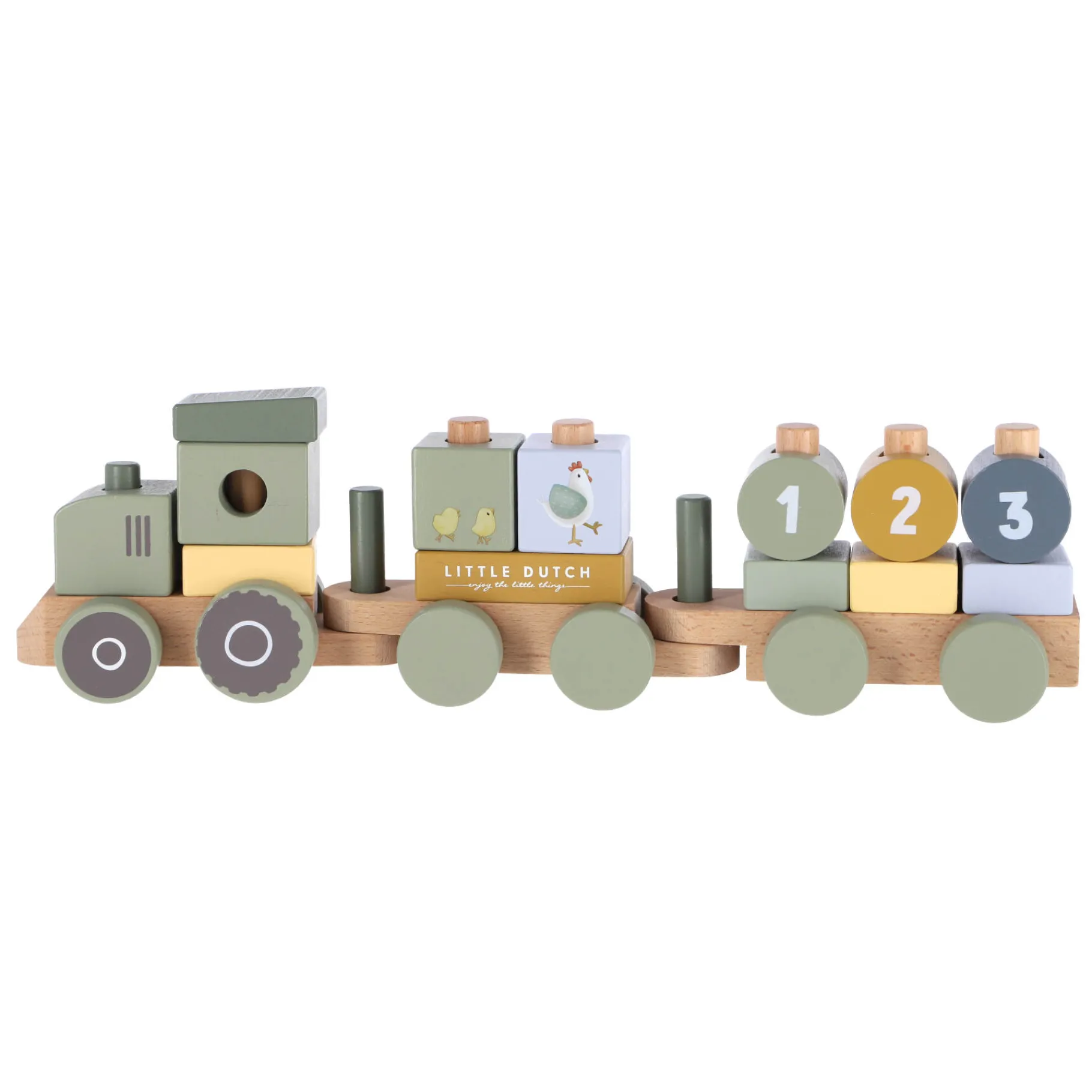 Bouwstenen>Tiamo Little Farm Blokkentrein Tractor