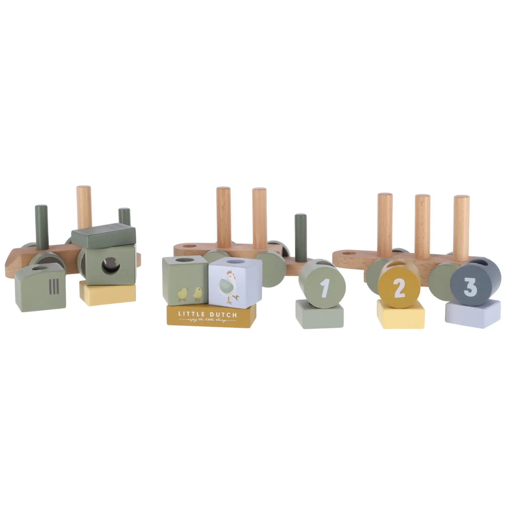 Bouwstenen>Tiamo Little Farm Blokkentrein Tractor