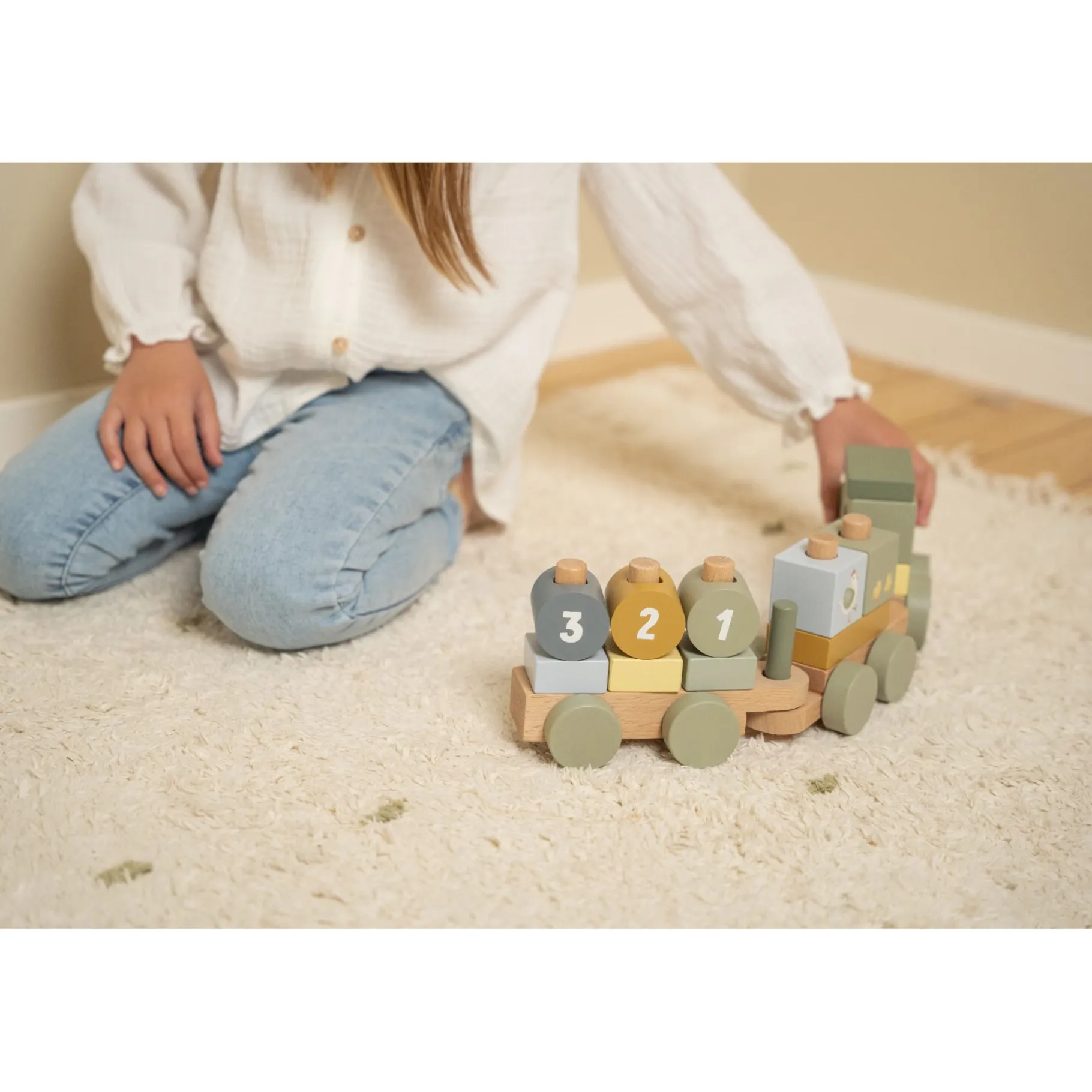 Bouwstenen>Tiamo Little Farm Blokkentrein Tractor