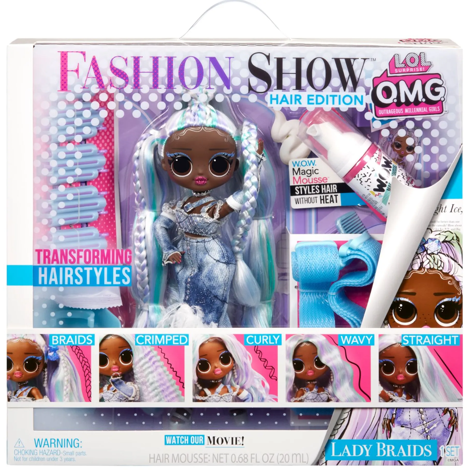 Tienerpoppen|Meisjes>Mga L.O.L. Surprise OMG Fashion Show Hair Edition - Lady Braids