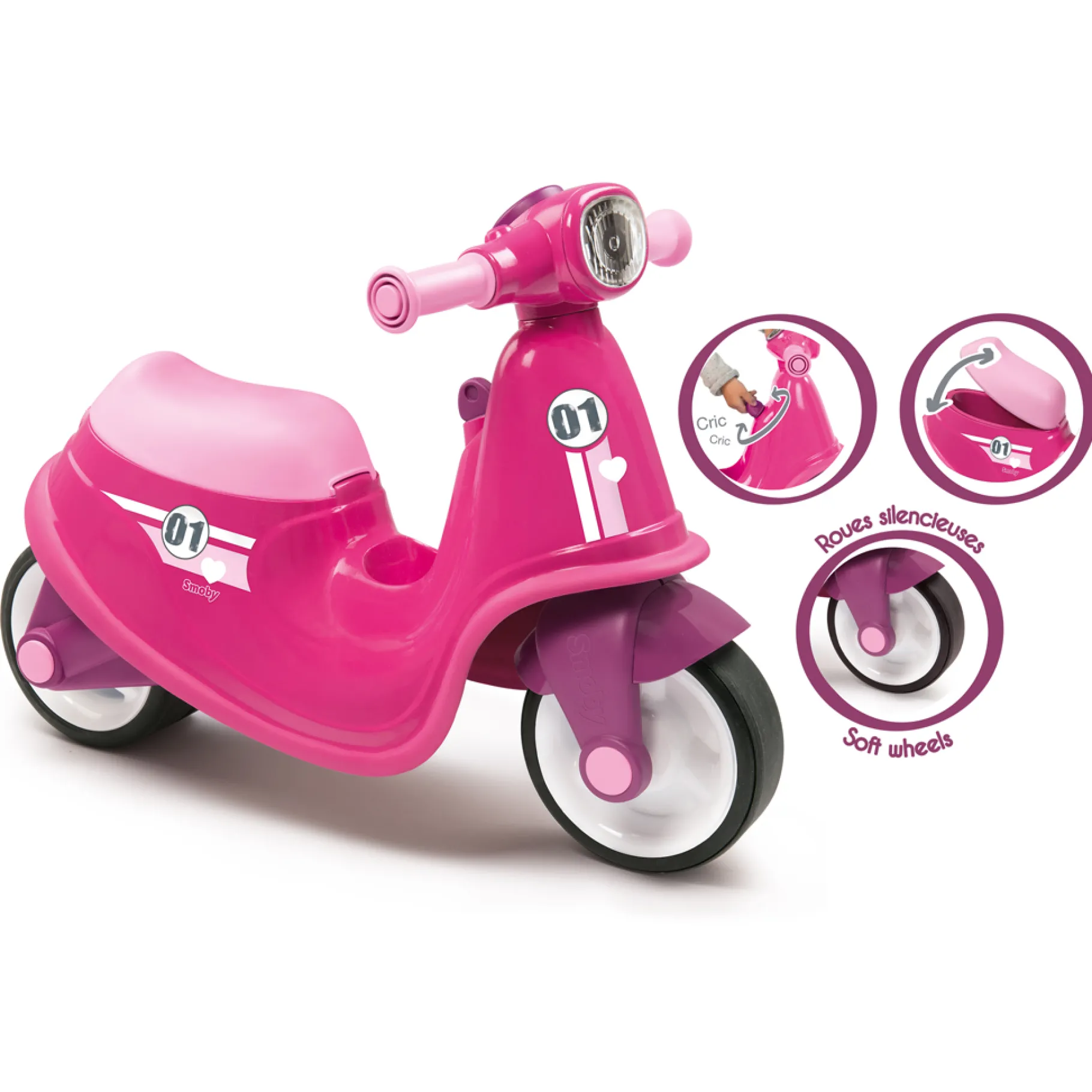 Loopfiguren>Smoby Loopfiguur Scooter Roze