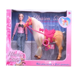 Speelfiguren> Lopend paard met pop